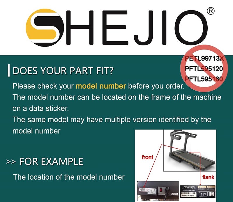 SHEJIO Treadmill (Running Belt) Walking Belt Compatible with Proform Performance 1050,400c,400i,400s,500,650,750,950,Sport,Part Number 263241,Model PETL107140 - Image 2